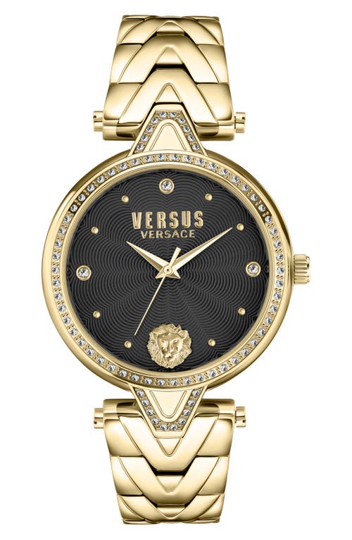 Shop Versus Versace V  Crystal Bracelet Watch, 34mm In Ip Yellow Gold