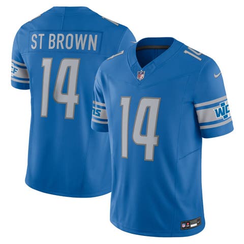 Men's Nike Amon-Ra St. Brown Blue Detroit Lions Game Player Jersey