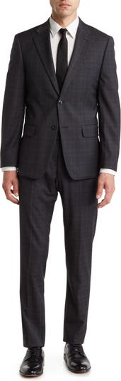 Tommy Hilfiger Charcoal Plaid Wool Blend Classic Fit Suit | Nordstromrack