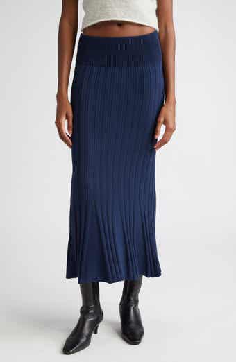 SABA striped dress 8 navy blue white invisible pockets zip thick