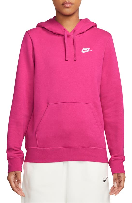 Nike Sportswear Club Fleece Hoodie In Fireberry/ White