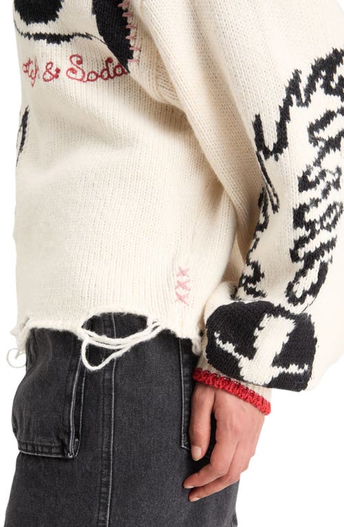 SCOTCH & SODA SCOTCH & SODA DISTRESSED INTARSIA SWEATER