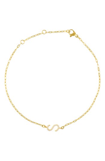Adornia Pavé Cubic Zirconia Initial Anklet In Gold-s