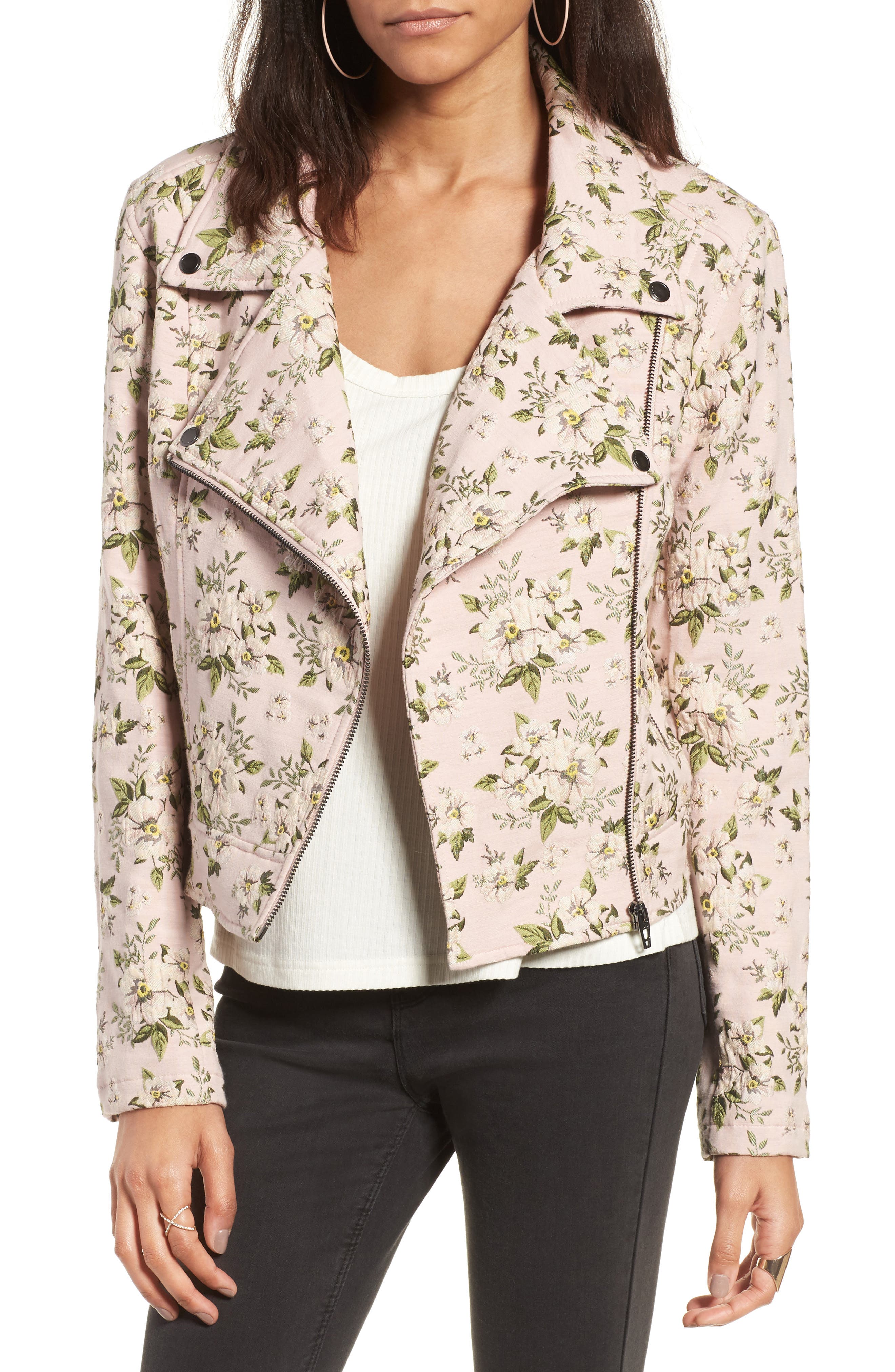 BLANKNYC Floral Jacquard Moto Jacket Nordstrom