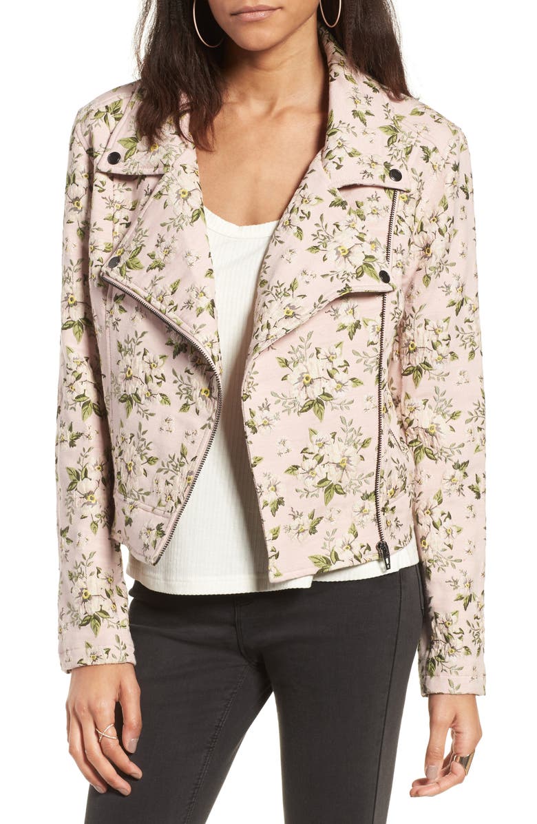 BLANKNYC Floral Jacquard Moto Jacket | Nordstrom