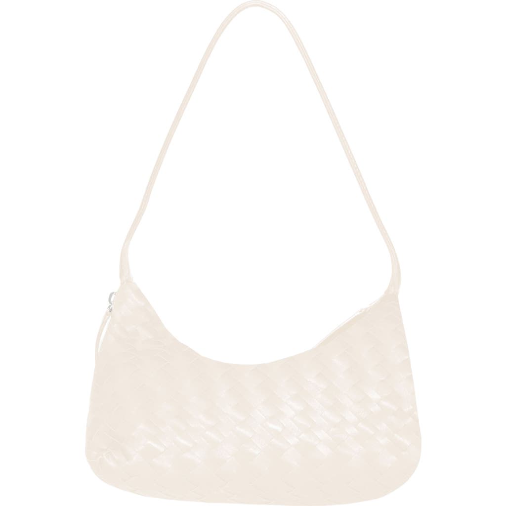 Walter Baker Hazel Woven Leather Shoulder Bag In Oyster