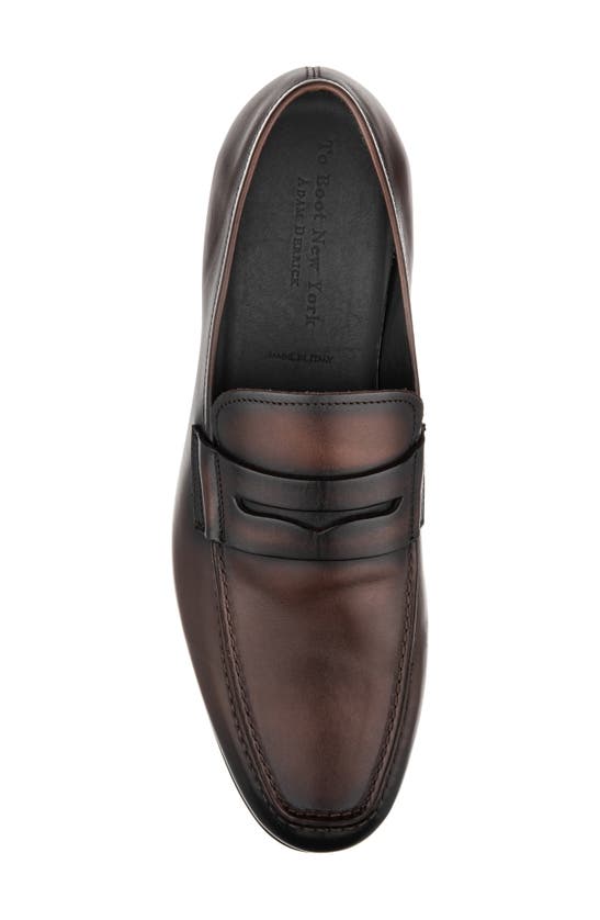 To Boot New York Alek Penny Loafer In Burnished Brown