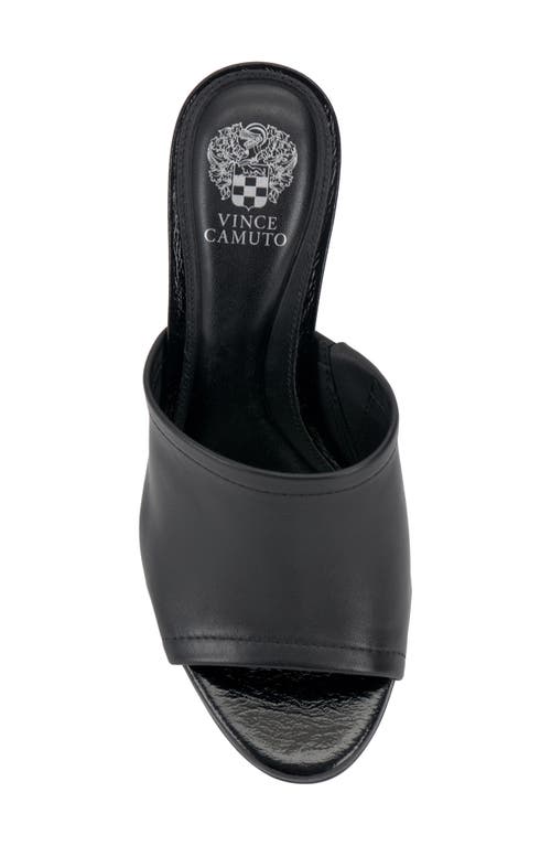 Vince Camuto Womens Leather Wedge Heel Slide Sandals In Black