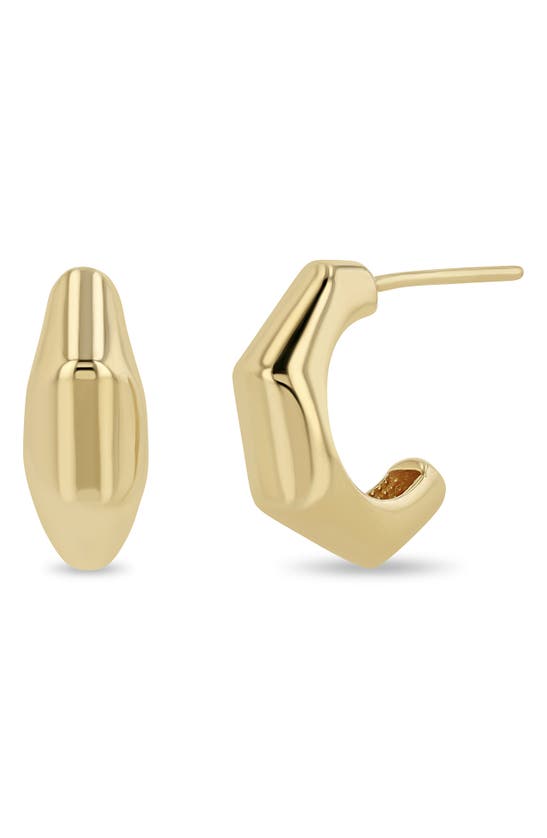 Shop Zoë Chicco 14k Yellow Gold Bamboo Huggie Hoop Earrings