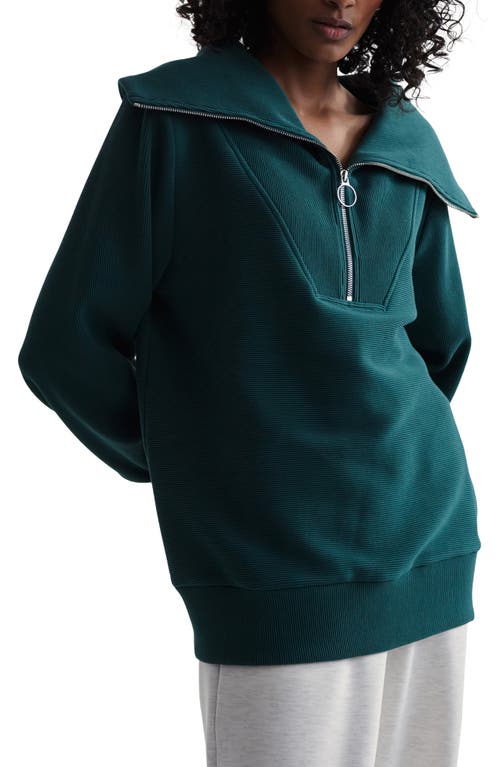 Shop Varley Vine Ottoman Half Zip Pullover In Conifer