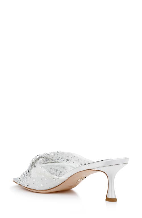 Shop Badgley Mischka Collection Brandy Slide Sandal In White Satin