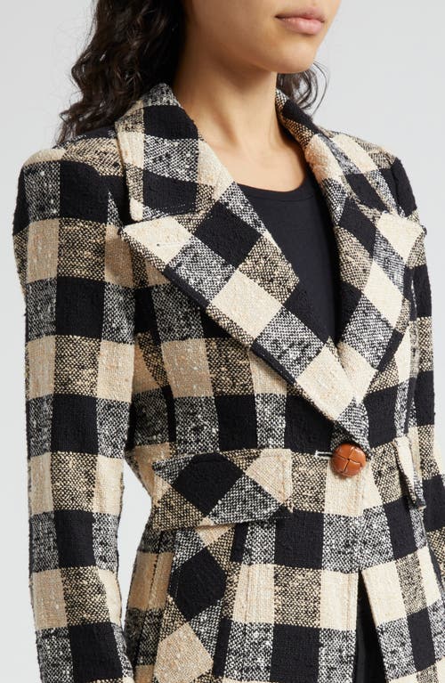 Shop Smythe Buffalo Plaid Cotton Blend Cutaway Blazer In Black Check