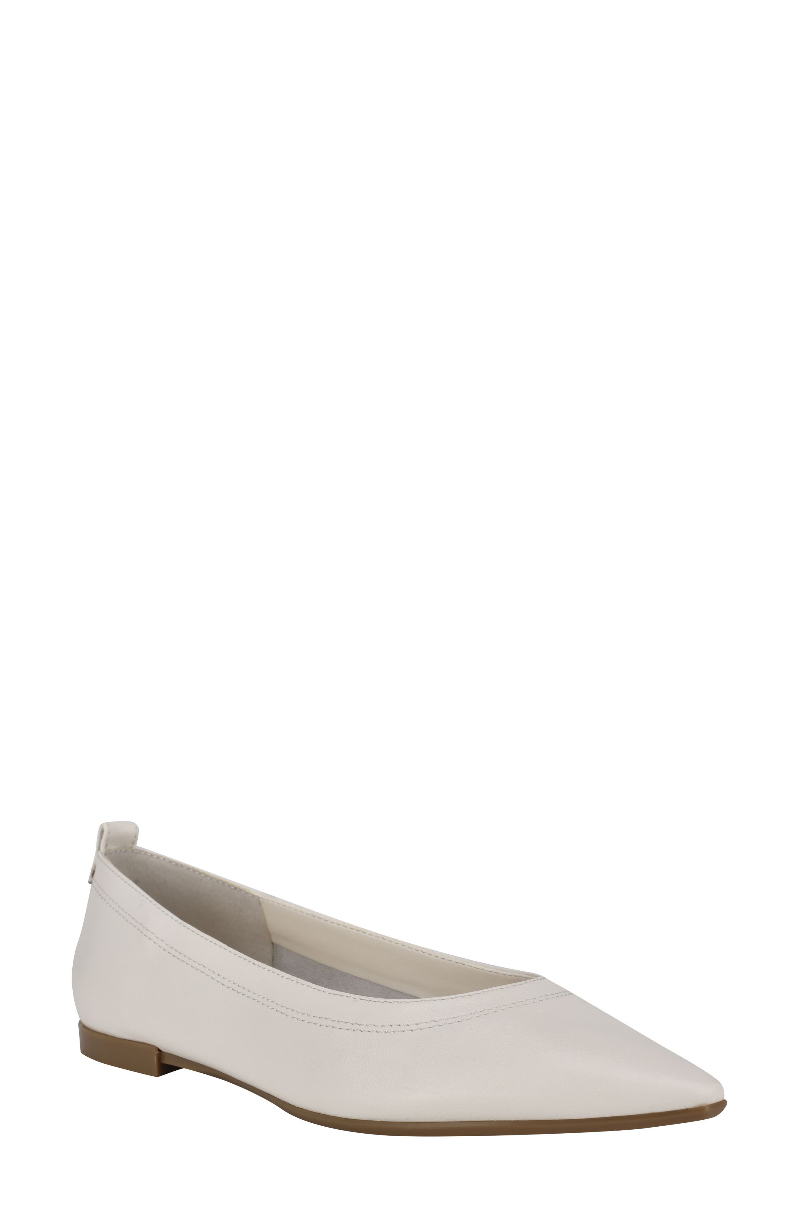 UPC 195182395430 product image for Women's Calvin Klein Raya Pointed Toe Flat, Size 7.5 M - Ivory | upcitemdb.com