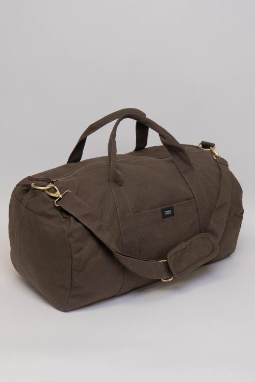 Shop Terra Thread Organic Cotton Duffle Bag In Chestnut Brown