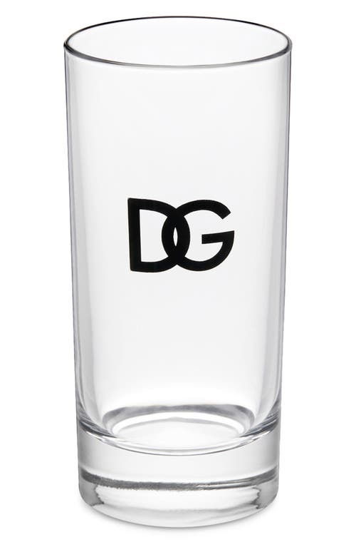 Shop Dolce & Gabbana Dolce&gabbana Dg Logo Set Of 2 Drinking Glasses In Clear