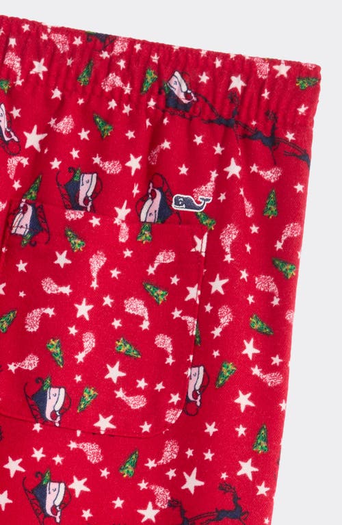 Shop Vineyard Vines Kids' Holiday Print Flannel Sleep Pants In Sw Stars