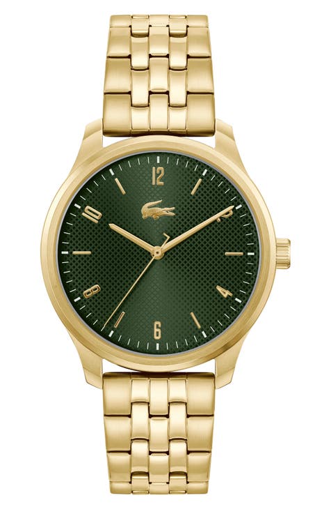 Lacoste gold watch outlet mens