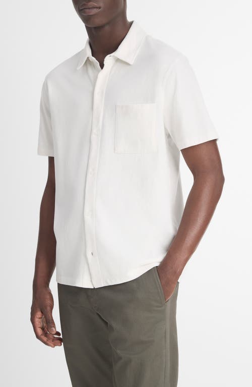Vince Sueded Jersey Short Sleeve Button-Up Shirt at Nordstrom,