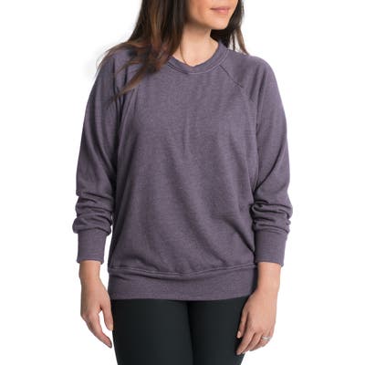 Bun Maternity Relaxed Daily Maternity/nursing Sweatshirt, Purple