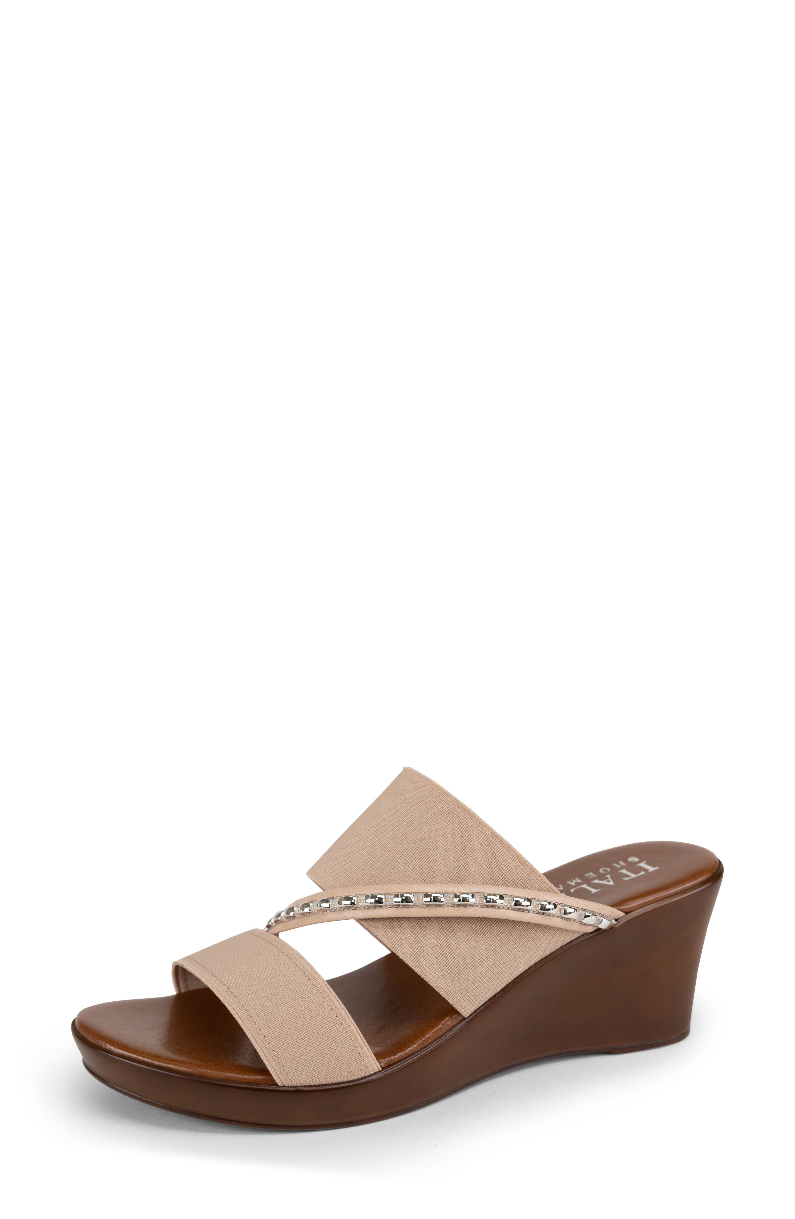 ITALIAN Shoemakers Women's Zenni Low Wedge Open Toe