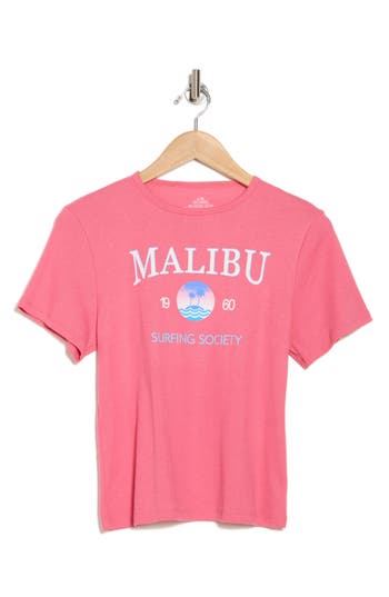 Philcos Malibu Surfing Club Graphic T-shirt In Light Pink