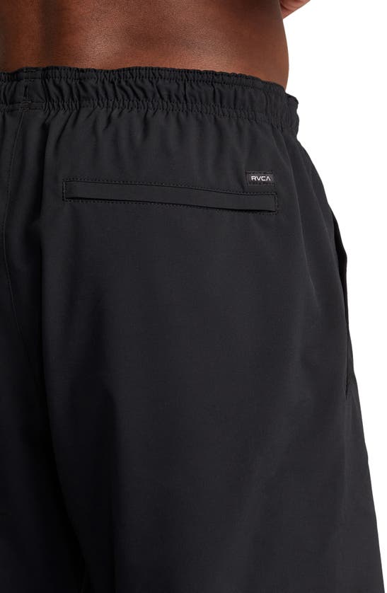 Shop Rvca Yogger Stretch Athletic Shorts In All Black