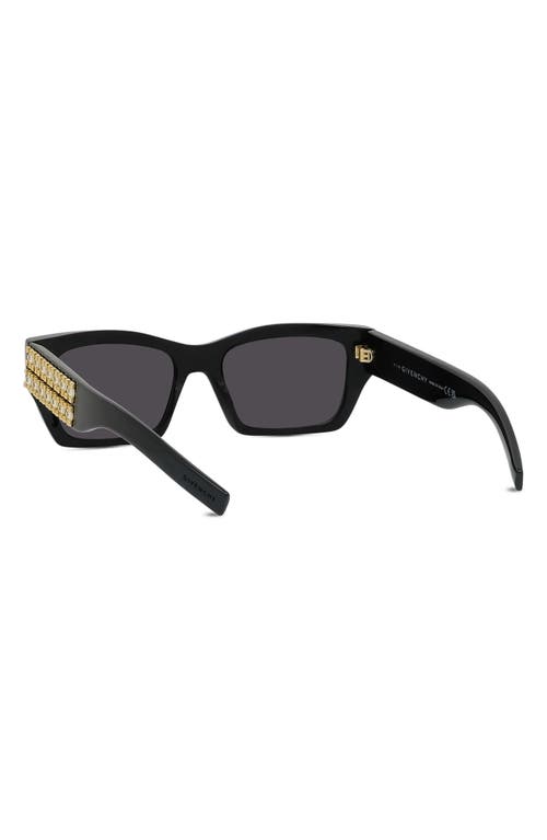 Shop Givenchy Plumeties 54mm Geometric Sunglasses In Shiny Black/smoke