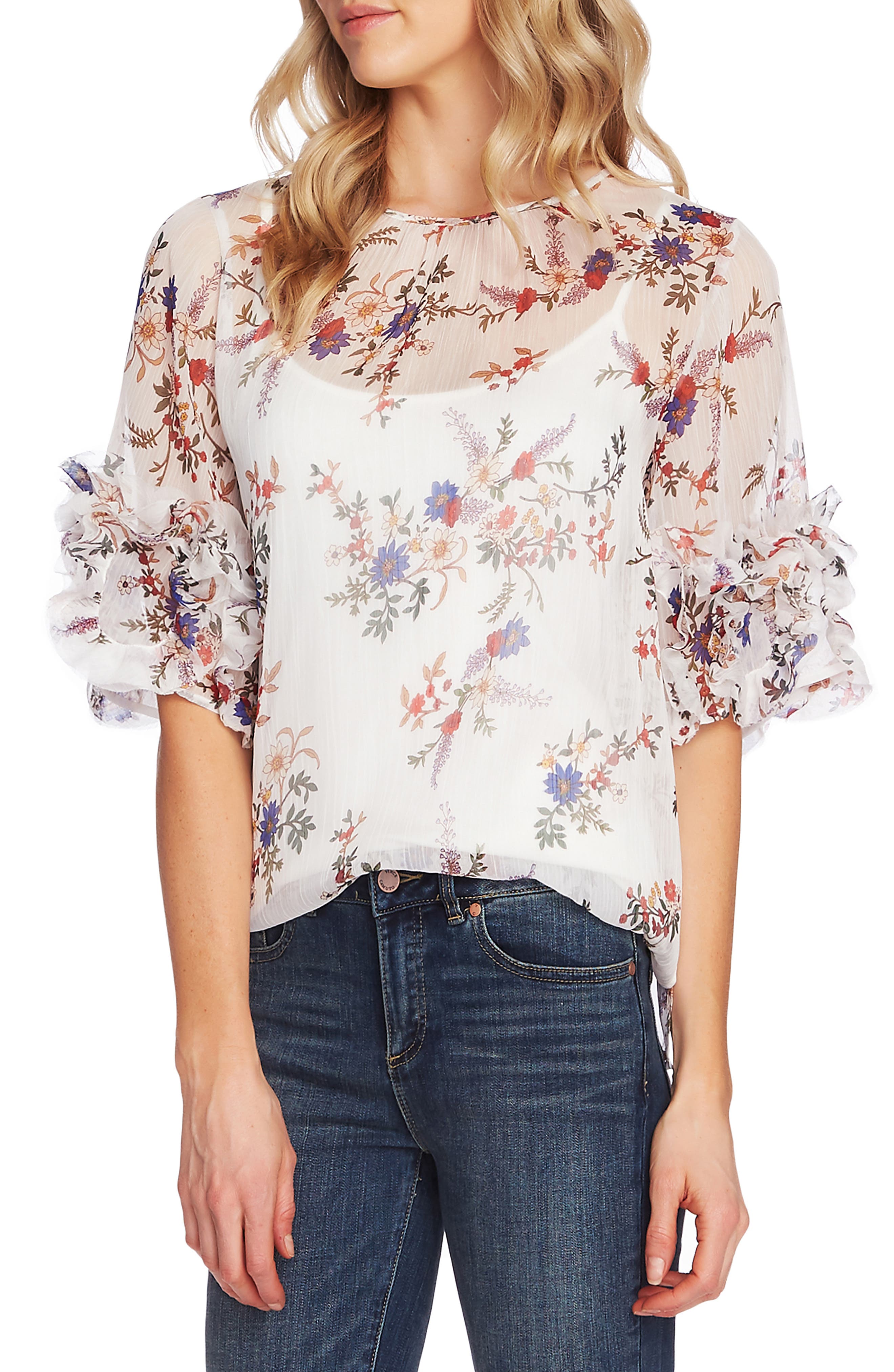 vince camuto ruffle sleeve blouse