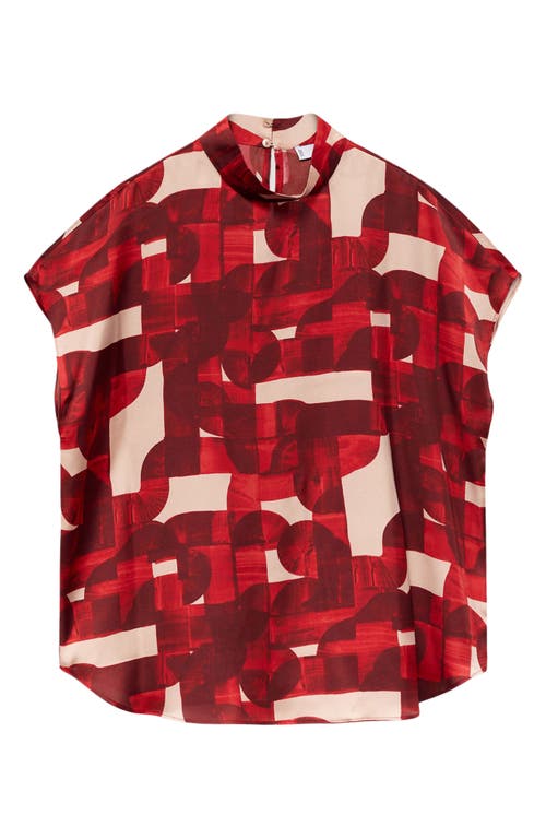 Mango Blouse In Red Multi
