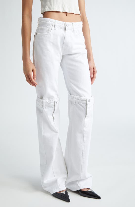 Shop Coperni Open Knee Jeans In White