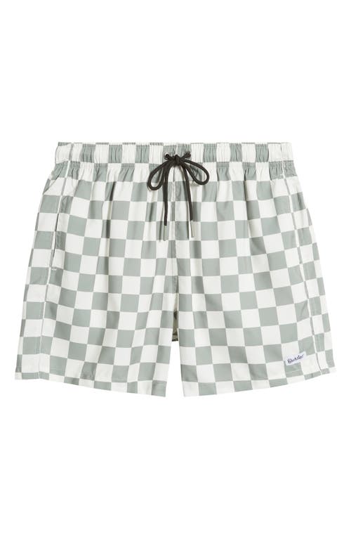 Boardies Nico Checkerboard Swim Trunks in Green/Cream at Nordstrom, Size X-Large