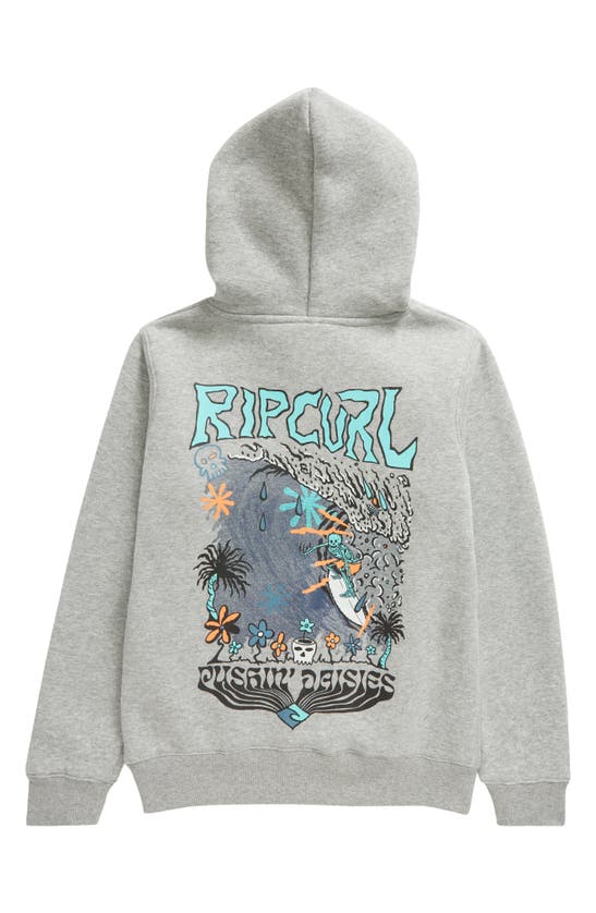 Shop Rip Curl Kids' Shred Fleece Graphic Hoodie In Grey Marle
