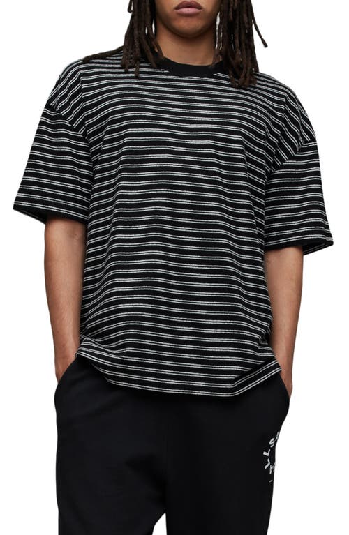 AllSaints Ricky Stripe T-Shirt in Black/White at Nordstrom, Size Medium