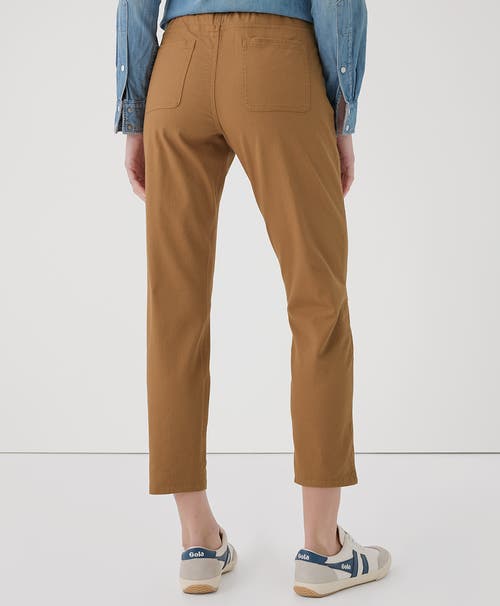 Shop Pact Organic Stretch Twill Denim Slim Straight Pant In Camel