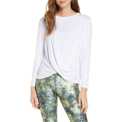 Terez Twist Front Long Sleeve Top, White
