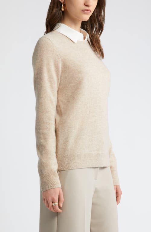 Shop Nordstrom Crewneck Cashmere Sweater In Tan Doeskin Heather