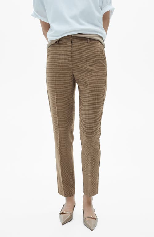 Mango Flat Front Skinny Pants In Brown