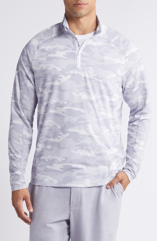 johnnie-O Patton Camo Half Zip Pullover in White 