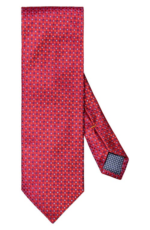 Eton Diamond Neat Silk Tie in Medium Red