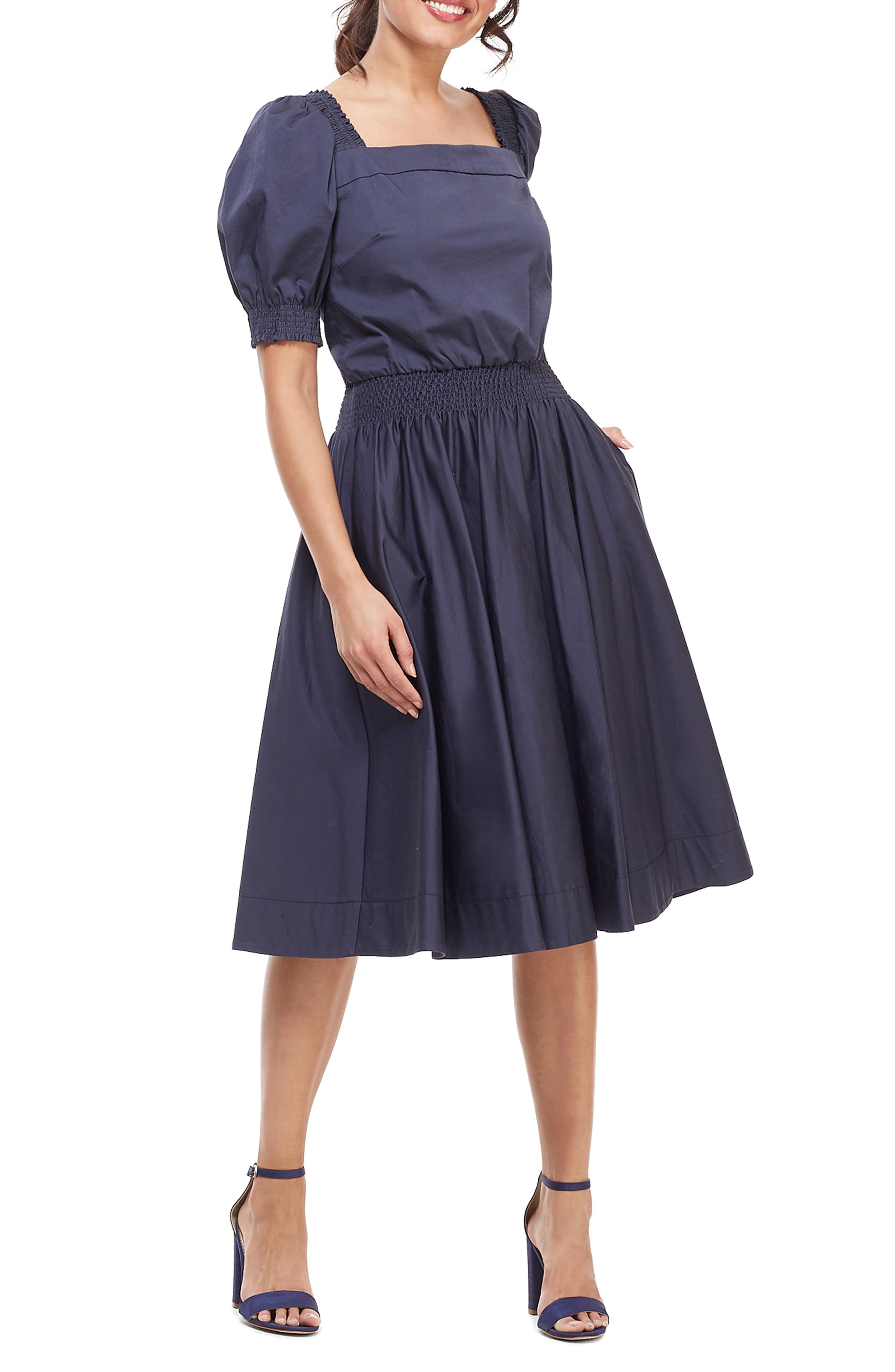 Petite Gal Meets Glam Collection Anastasia Double Square Neck Dress, Blue (Regular & Petite) (Nordstrom Exclusive)