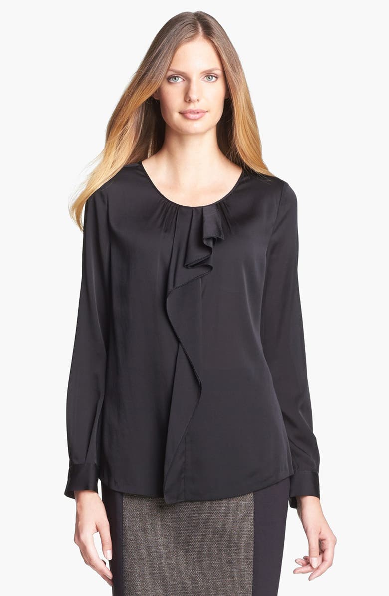 Classiques Entier® Ruffled Stretch Silk Blouse | Nordstrom