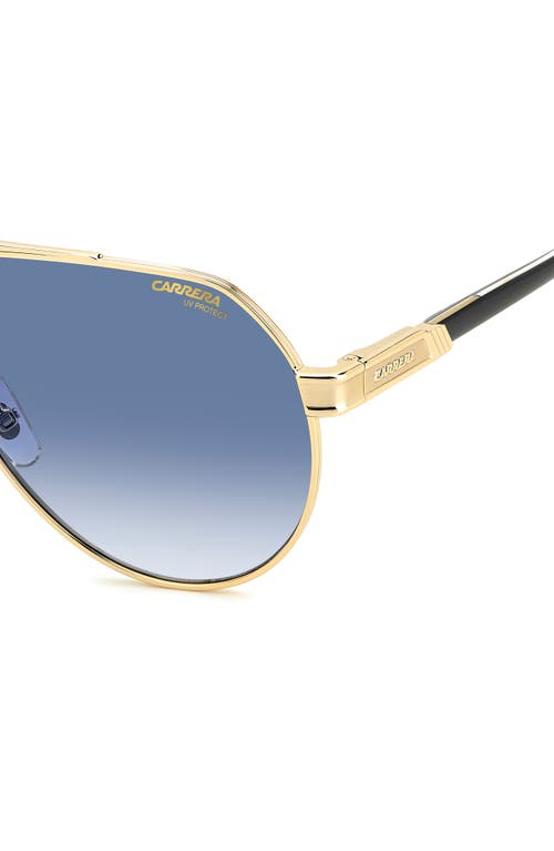 Shop Carrera Eyewear Victory 62mm Gradient Aviator Sunglasses In Gold/blue Shaded