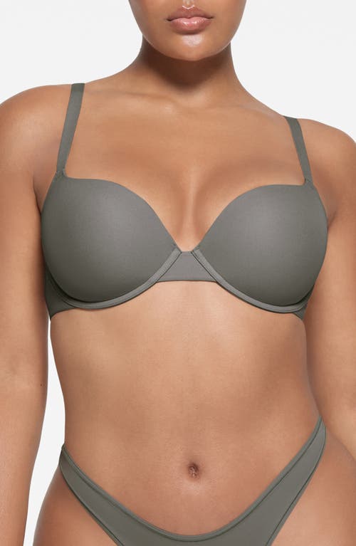 Skims Fits Everybody Push-up Demi Bra In Gunmetal