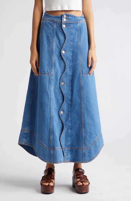 FARM Rio Wave Denim Maxi Skirt at Nordstrom,