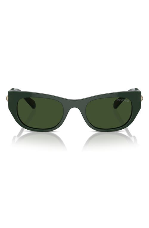 Swarovski 53mm Pillow Sunglasses In Green