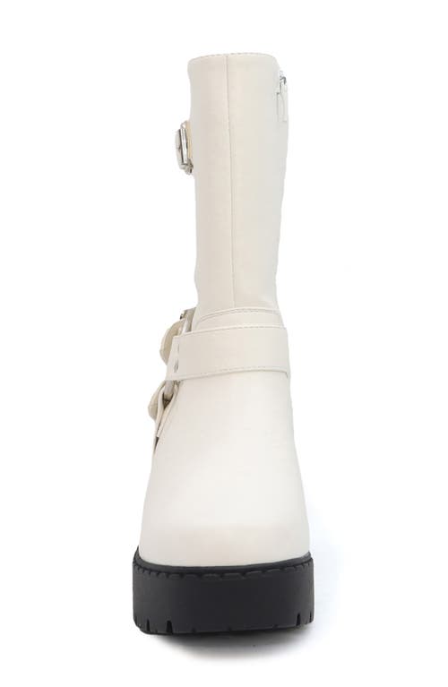 Yoki Blakely Buckle Boot In White