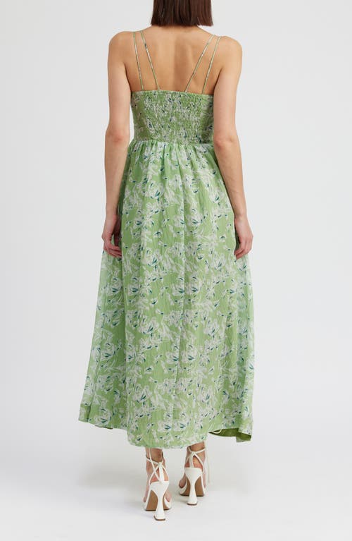 Shop En Saison Laguna Floral Maxi Sundress In Light Green Teal