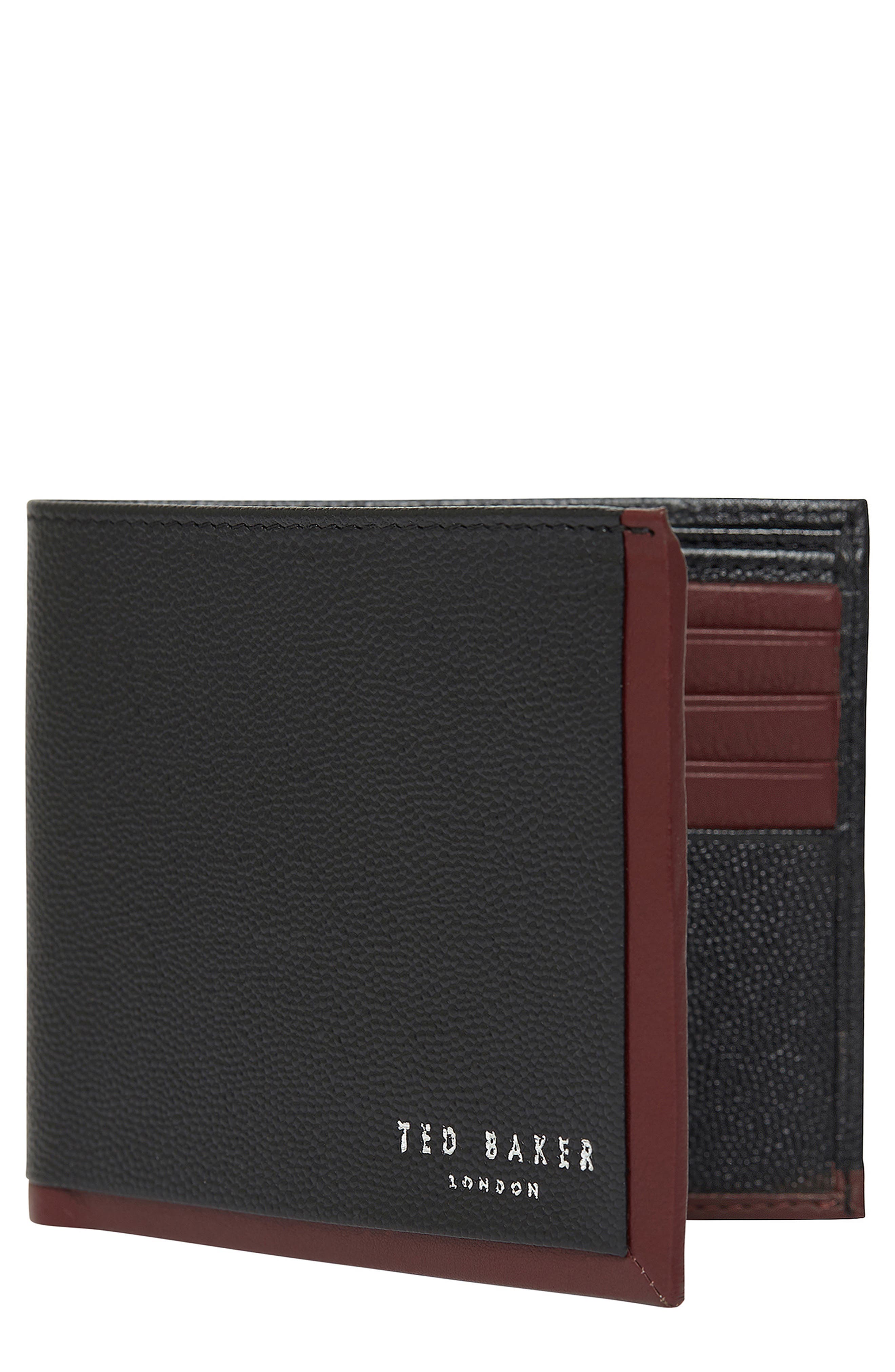 Ted Baker Candlez Leather Wallet & Card Case Gift Set In Black