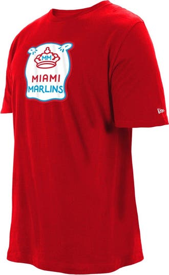 Men's Nike Red Miami Marlins City Connect Logo T-Shirt Size: Small