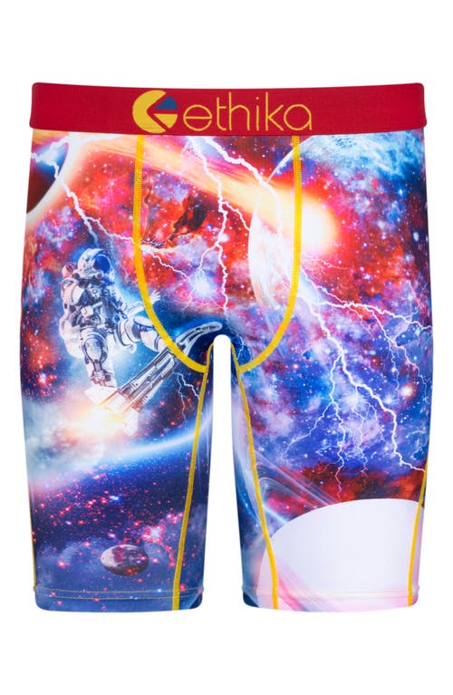 Ethika Kids' Chaz Space Boxer Briefs in Cosmic Red